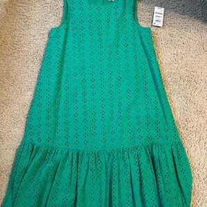 Charming Green Eyelet Kids Dress